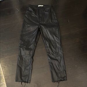 Abercrombie waxy coated high rise ankle black jeans. Size 26/2R.